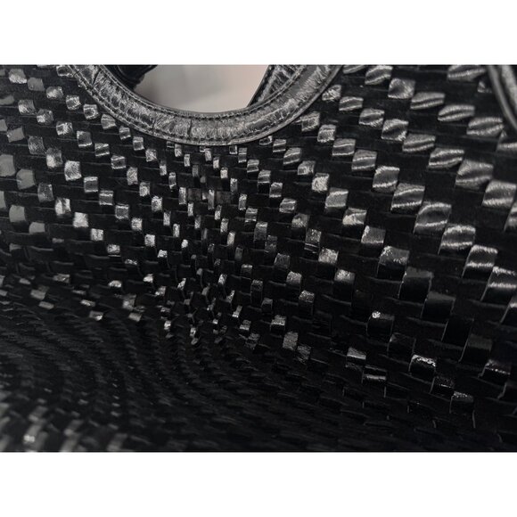 Cole Haan Genevieve Woven Patent & Suede Leather Large Triangle Tote – NWOT - Picture 8 of 16